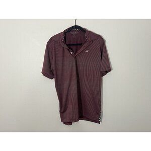 Bald Head Blues Burgundy Striped Polo Shirt Size Medium